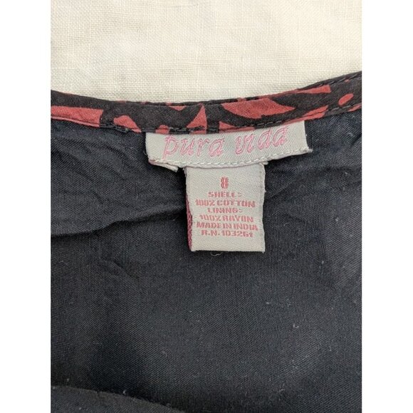 Pura Vida women's size 8 tank midi dress black and red full skirt tulle D3 - Picture 11 of 16